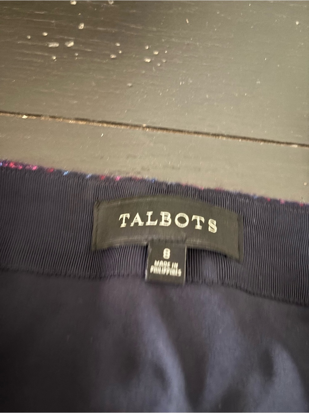 Talbots Navy Lined Skirt or Jacket with Subtle Multicolor Trim